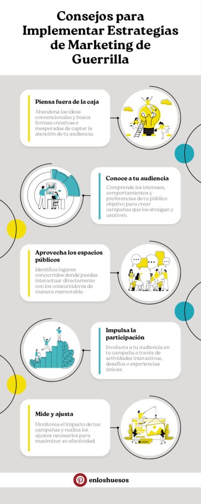 Infografia sobre Consejos para Implementar Estrategias de Marketing de Guerrilla