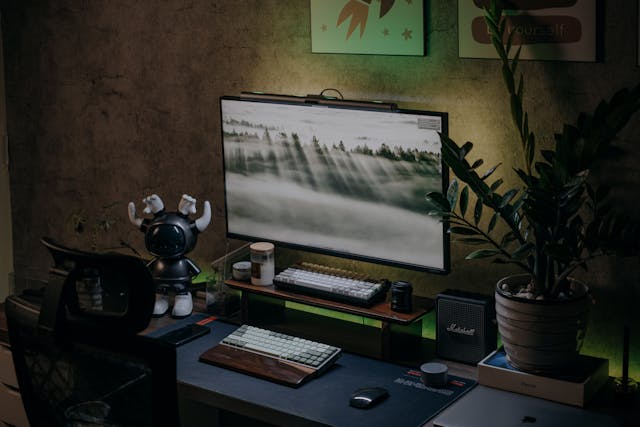 setup, espacio de trabajo minimalista